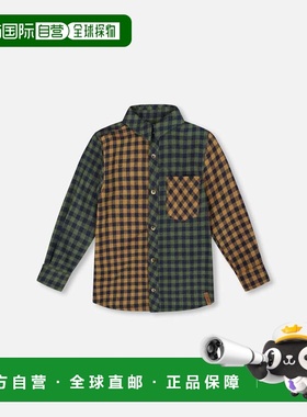自营deux par deuxLong Sleeve Flannel Shirt Yellow and Green