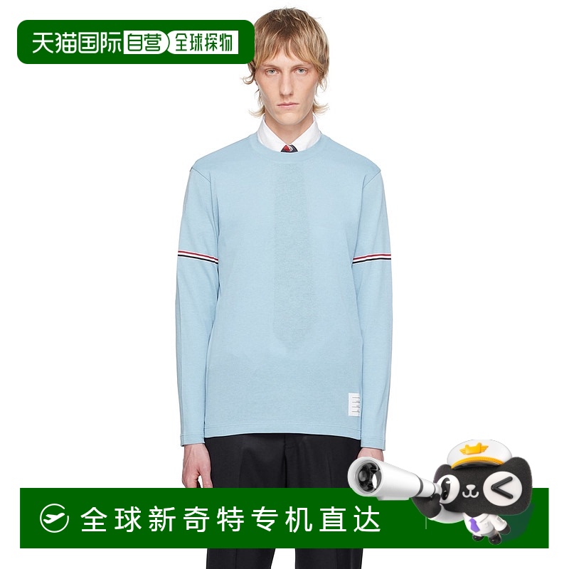 1h可退 香港直邮潮奢 Thom Browne 汤姆 布朗 男士 蓝色条纹长袖
