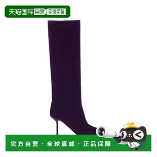 自营le silla中款小腿细高跟靴子，采用丰富的紫色材料-紫色 美国
