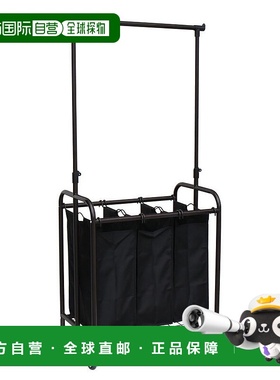 自营 Oceanstar 3 袋滚动式洗衣分拣机，带可调节吊杆，青铜 美国