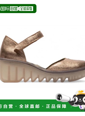 自营Fly London女式撒哈拉金BISO305FLY楔形凉鞋Espadrile露跟鞋-