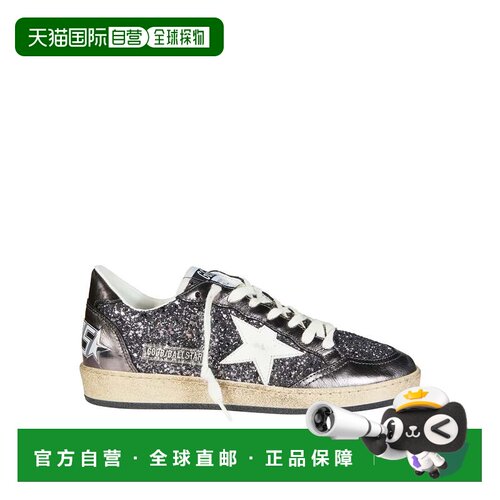 自营golden goose闪闪发光的银色紫色金属运动鞋-灰色 美国奥莱直