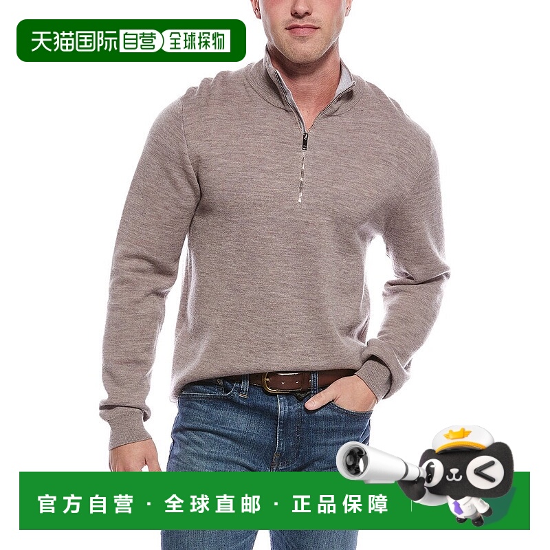 自营Magaschoni Merino Wool-Blend 1/4-Zip Mock Neck Sweater -