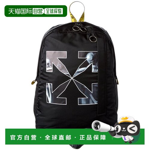 自营off-white灰白色箭头简易尼龙背包-黑色 美国奥莱直发双肩包