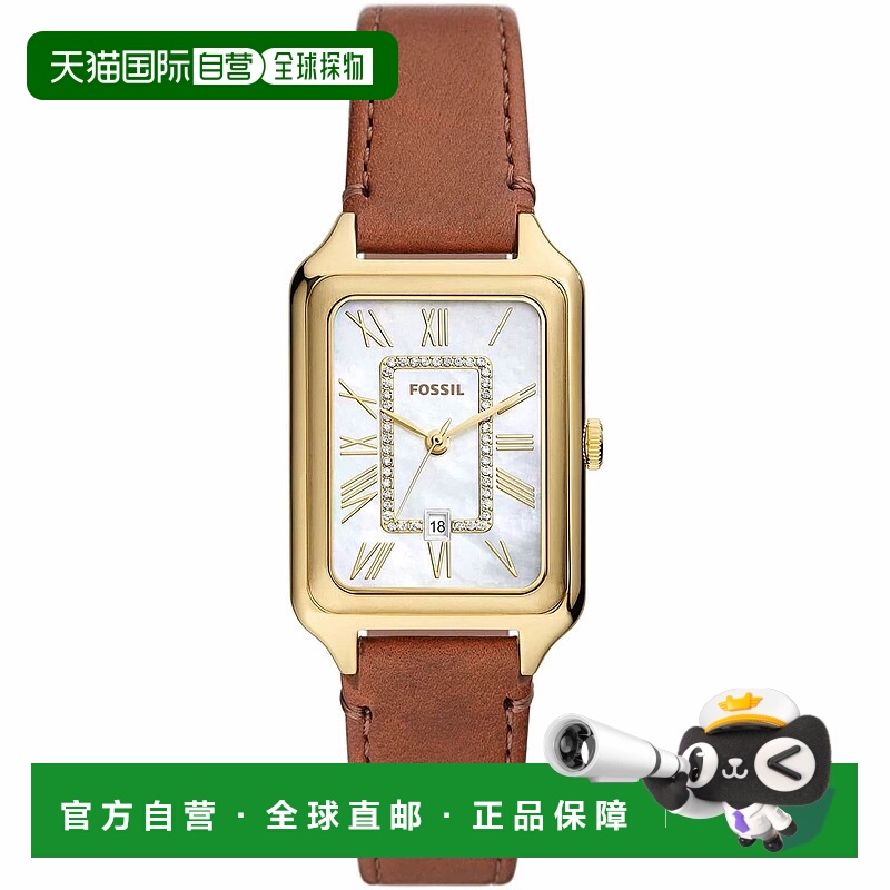 自营Fossil女式Raquel白色MOP表盘手表-珍珠母贝 美国奥莱直发