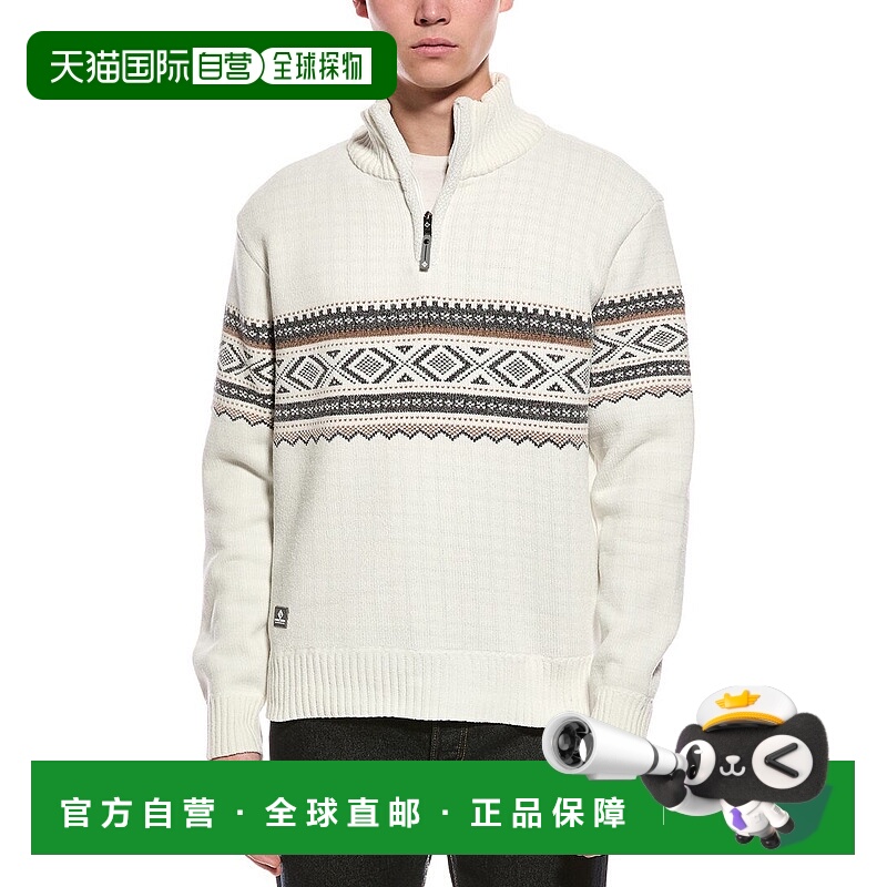自营Point Zero Semi Fit 1/4-Zip Mock Neck Sweater - white 美