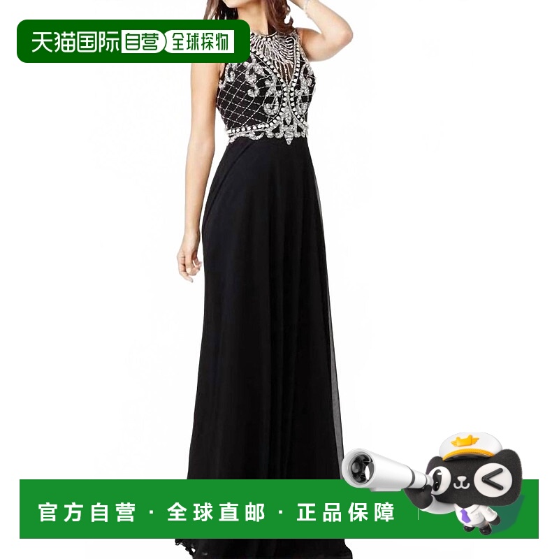 自营jovaniSleeveless Embellished Gown In Black - black 美国
