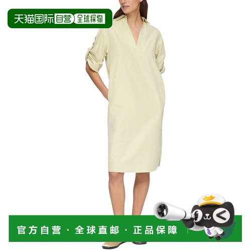 自营Lafayette 148 New York Plus Tab袖子Popover连衣裙-黄色 美