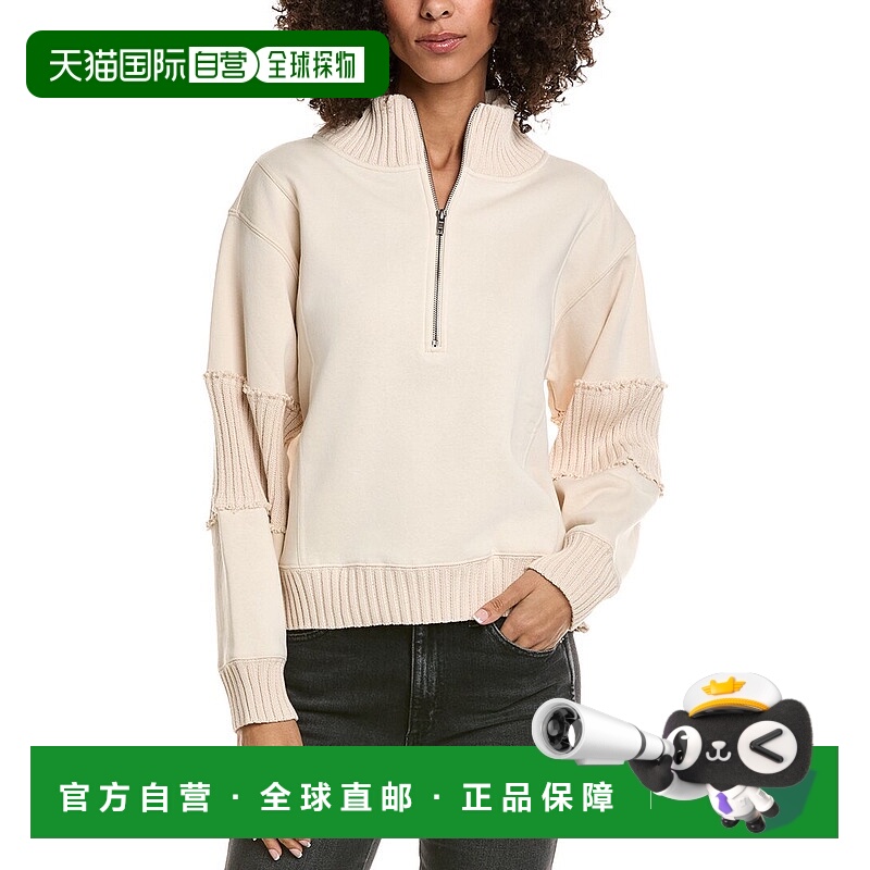 自营Vintage Havana Fleece Quarter 1/4-Zip Pullover - white