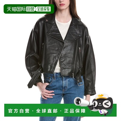 自营Walter Baker Santana Asymmetrical Leather Moto Jacket -