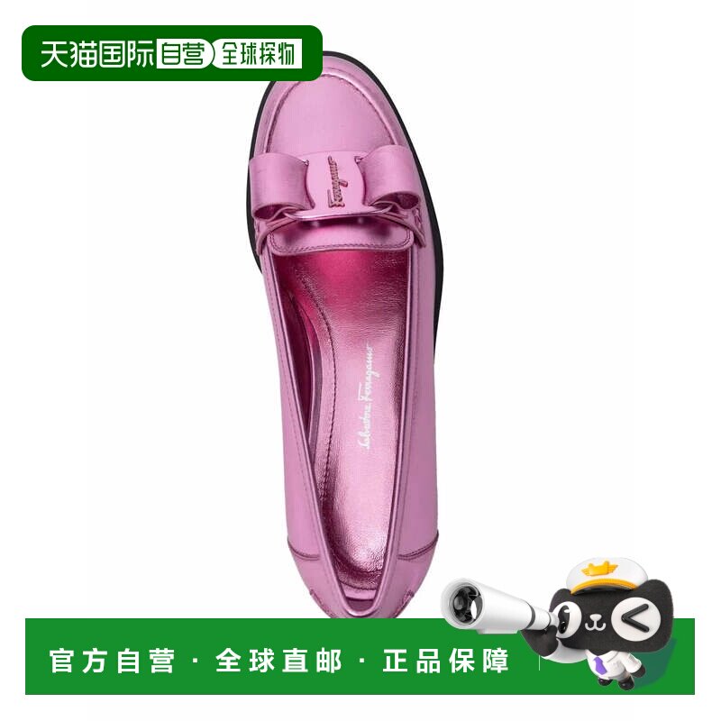 自营salvatore ferragamo菲拉格慕Vivaldo高光芭蕾舞鞋-粉红色 美
