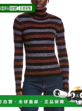 自营GANNI Sprayed Merino Wool Rib Open Back Sweater - multi