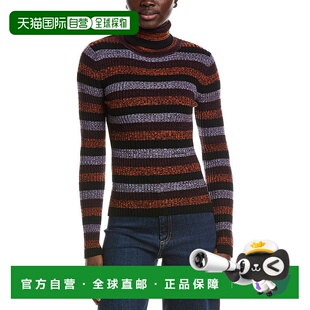 自营GANNI Sprayed Merino Wool Rib Open Back Sweater - multi