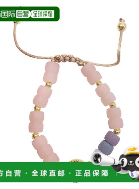 自营 Adornia 粉红色邪恶之眼珐琅串珠 Bolo 手链 金色 - 多色 美