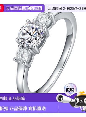自营geneviveSterling Silver White Gold Plated with Cubic Zir