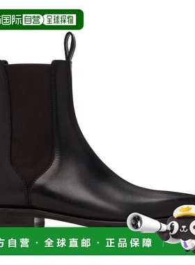 1h可退 香港直邮潮奢 Lanvin 朗雯 男士 黑色切尔西靴 FMBOGA07VI