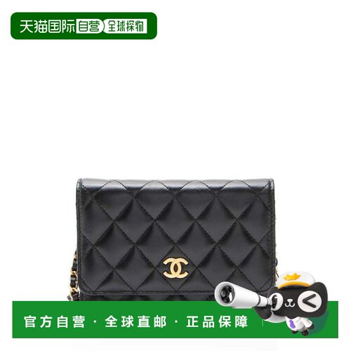 自营Chanel Lambskin Romance Mini Wallet on Chain - black 美