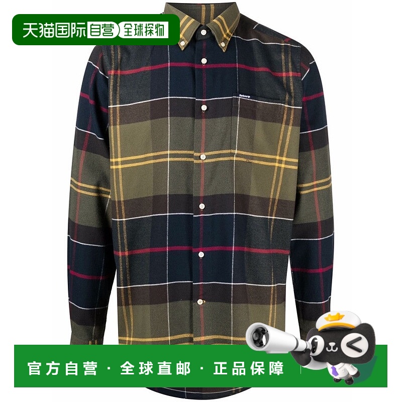 自营Tartan-Patterned Cotton Flannel Barbour Shirt - black 美
