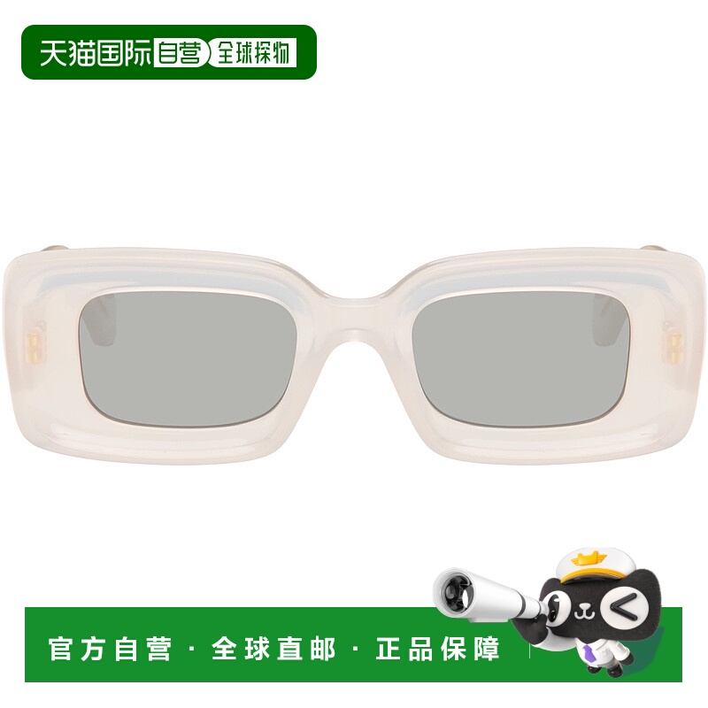 1h可退 香港直邮潮奢 LOEWE 罗意威 女士 白色太阳镜 LW40101IW46