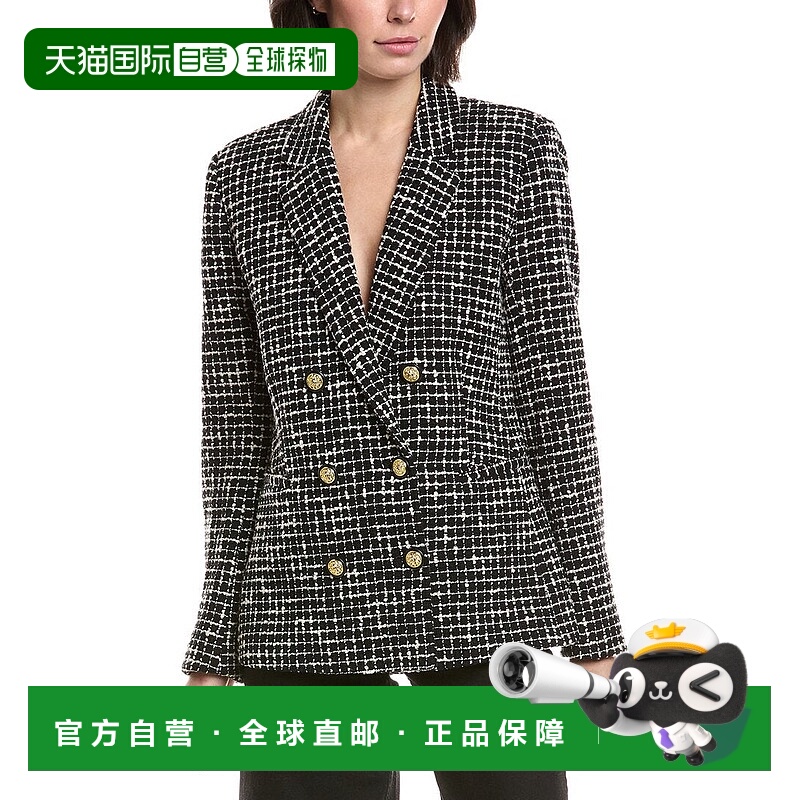 自营L'AGENCE Colin Tweed Blazer - black 美国奥莱直发