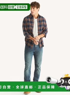 自营Nautica Mens Athletic Straight Stretch Denim - mesa verd