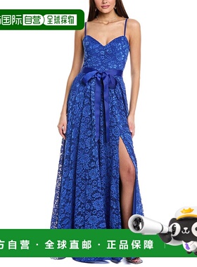 自营 Rene Ruiz 蕾丝礼服 - 蓝色 美国奥莱直发连衣裙