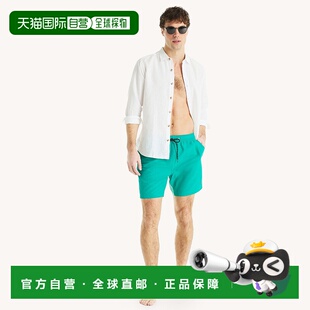 自营 Nautica 男式 6 英寸快干泳衣 - 比斯开蓝绿色 美国奥莱直发