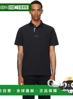 香港直邮潮奢 versace 范思哲 男士 黑色 Outline Barocco Polo