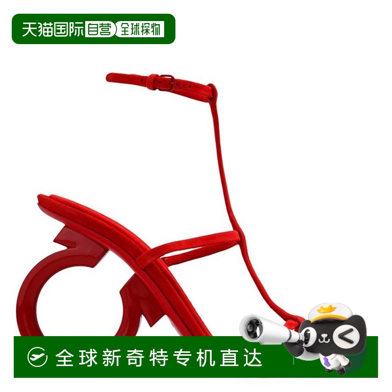 自营 salvatore ferragamo菲拉格慕红色Elina T-Scap Gancini凉鞋