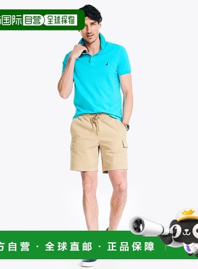 自营 Nautica 男式 8 英寸套穿式 Boardwalk 工装短裤 - 军褐色