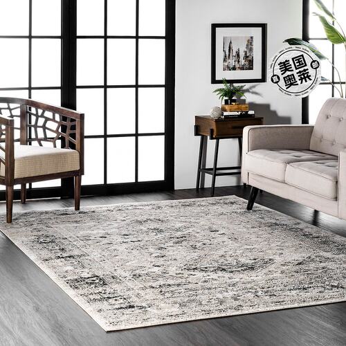 nuLOOM Madisson Vintage Faded Medallion Area Rug - silver 【
