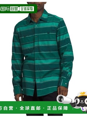 自营 The North Face Arroyo法兰绒衬衫男士条纹长袖纽扣ASM199-