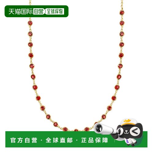 自营Ross-Simons Bezel-Set Garnet Necklace in 18kt Gold Over