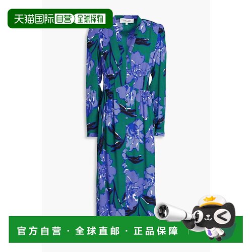 1h可退 【美国直邮】DIANE VON FURSTENBERG Erica碎花绉面中长连