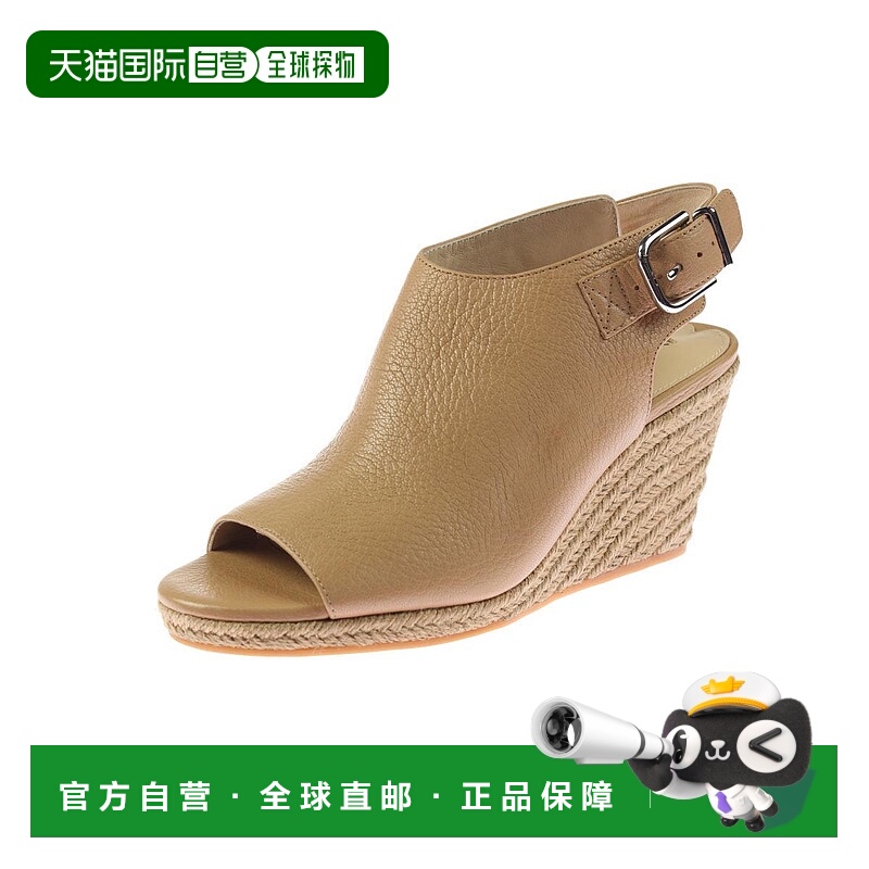 自营via spigaIngrid女式皮革斜背坡跟-裸色皮革 美国奥莱直发