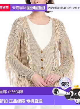 自营 FARM Rio Sand Stripes Fringes Knit Cardigan - multi 美