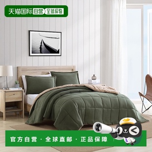 绿色双面被子和枕套套装 Beckett 森林之夜石南花 Nautica 自营