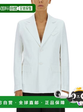 自营bottega veneta合身剪裁的单排扣夹克，搭配凹口翻领-白色 美