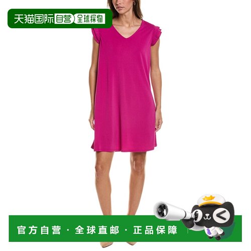 自营Adrianna Papell Moss Crepe Shift Dress - red 美国奥莱直