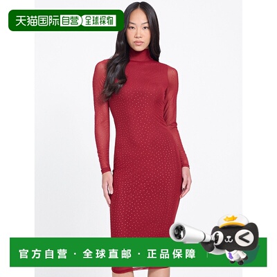 自营guessMargo Sequin Knit Dress - beet juice red 美国奥莱直