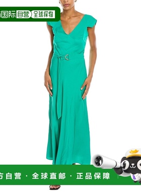 自营 Ted Baker 斜裁中长早秋新款连衣裙 绿色 美国奥莱直发长裙