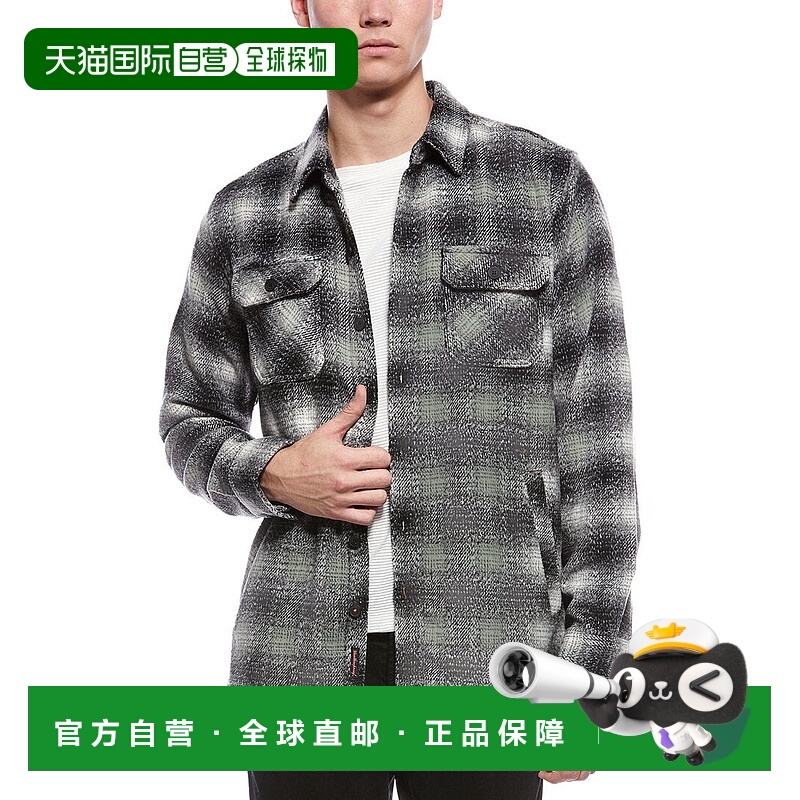 自营WEATHERPROOF VINTAGE Brushed Plaid Shirt Jacket - gray