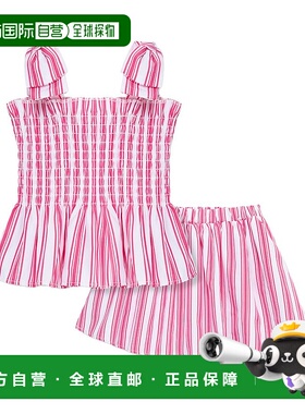 自营 Habitual Smocked Top Short Set - pink 美国奥莱直发