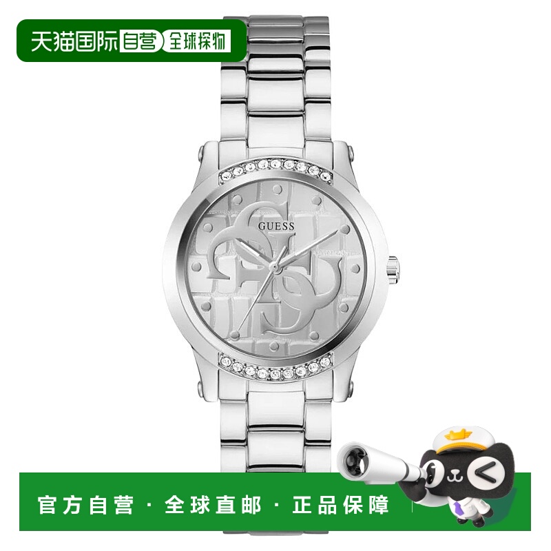 自营Guess女式Annette银色表盘手表-银色 美国奥莱直发