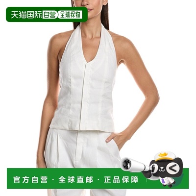 自营A.L.C. Cora Linen-Blend Top - white 美国奥莱直发