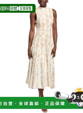 自营 Lela Rose Midi连衣裙-棕褐色 美国奥莱直发长裙