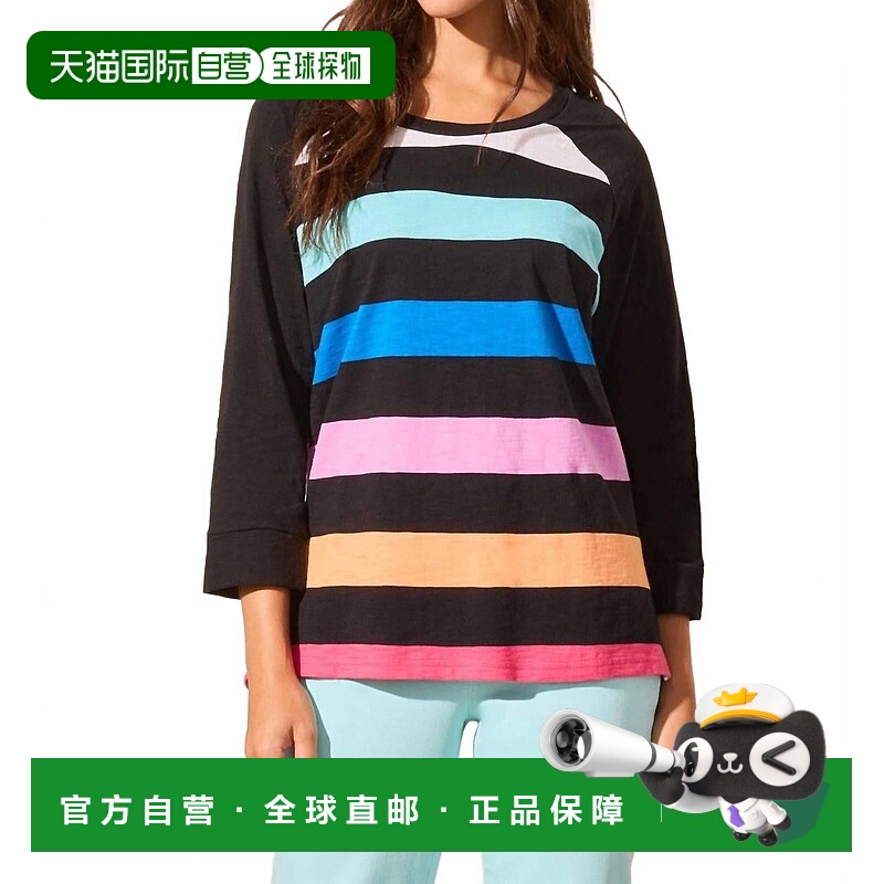 自营tribalWomen's Raglan Slv Crew Neck Top In Beetroot - bee