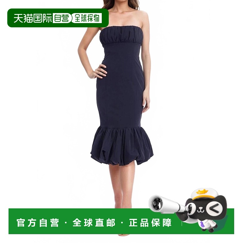 自营badgley mischkaIris Strapless Mermaid Midi Dress In Midn