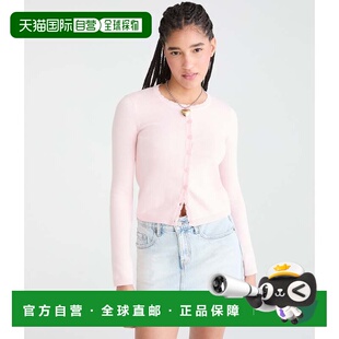 自营Aeropostale Scalloped Crew Cardigan - light pink 680 美