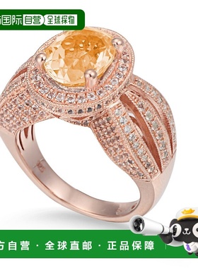 自营 Suzy Levian 纯银 4.52 TCW 橙色黄水晶椭圆形戒指 - 橙色